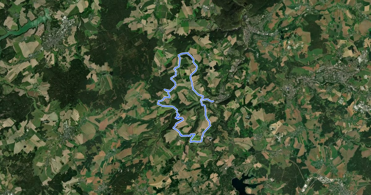 Маршрут Rundwanderweg Oberland на спутниковом снимке