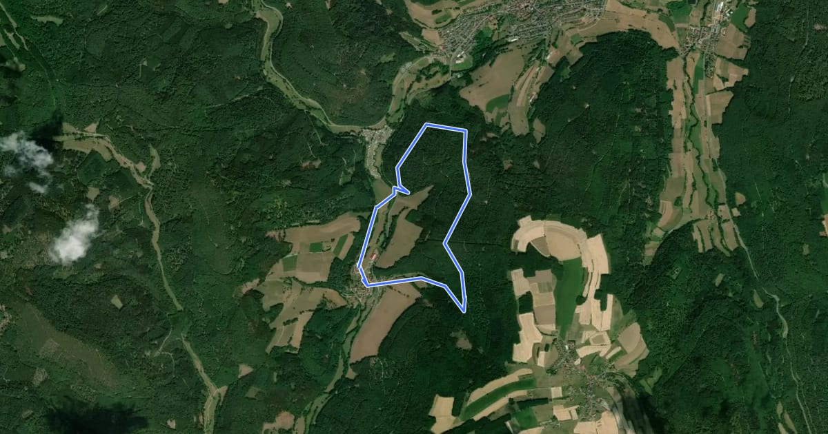Маршрут Rundwanderweg Ottorfszelll 1 на спутниковом снимке