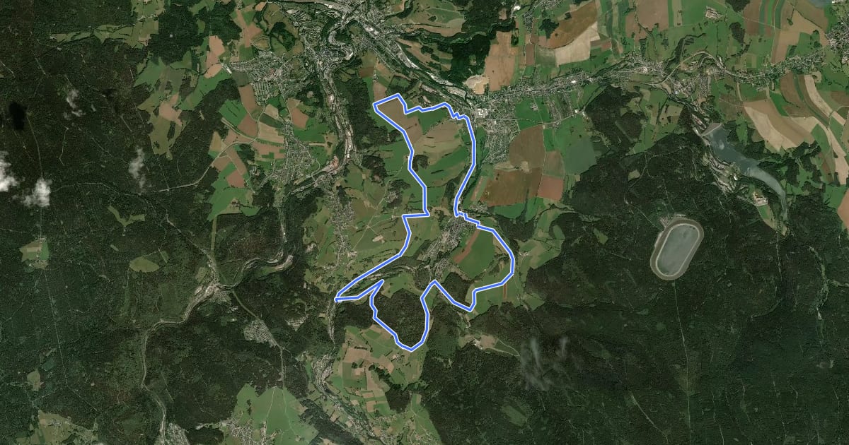 Маршрут Rundwanderweg Pöhlwassertal на спутниковом снимке