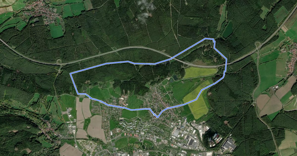 Маршрут Rundwanderweg Pörlitz на спутниковом снимке