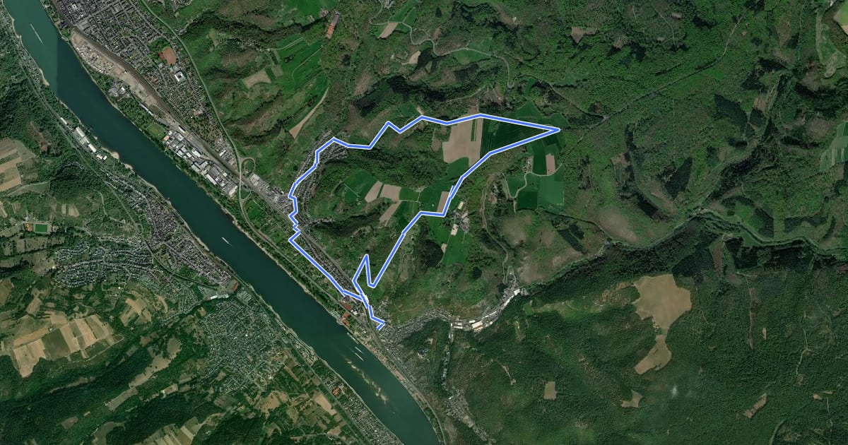 Маршрут Rundwanderweg Panoramaweg Braubach на спутниковом снимке