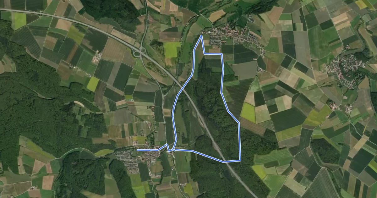 Маршрут Rundwanderweg "Papental - Radweg" WE7 на спутниковом снимке