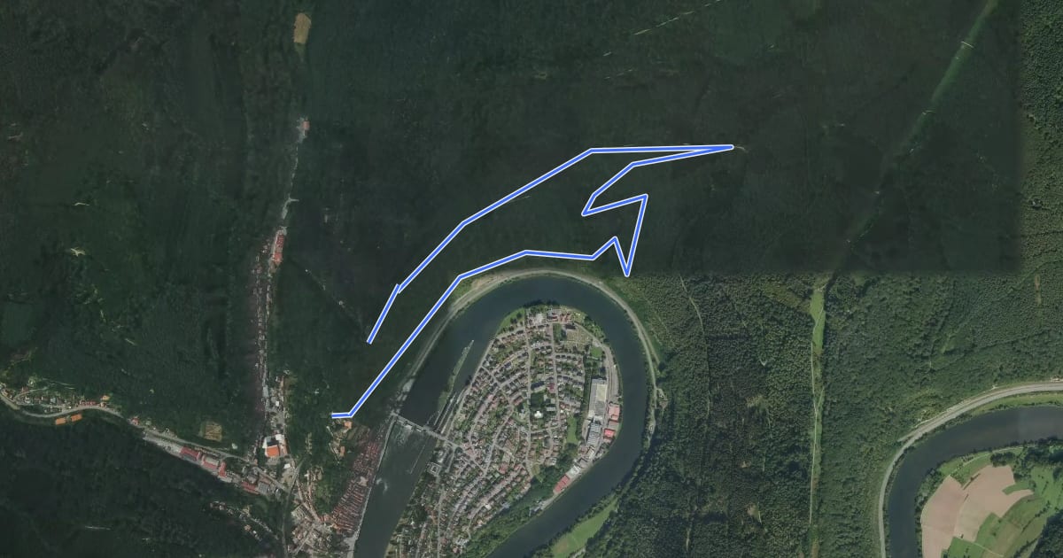 Маршрут Rundwanderweg Parkplatz Schloss Hirschhorn 6 на спутниковом снимке