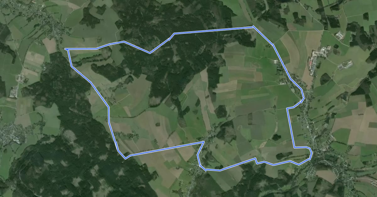 Маршрут Rundwanderweg Pfaffroda-Hallbach на спутниковом снимке