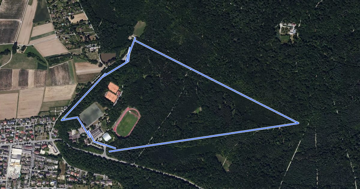 Маршрут Rundwanderweg Pilz Warmbronn на спутниковом снимке