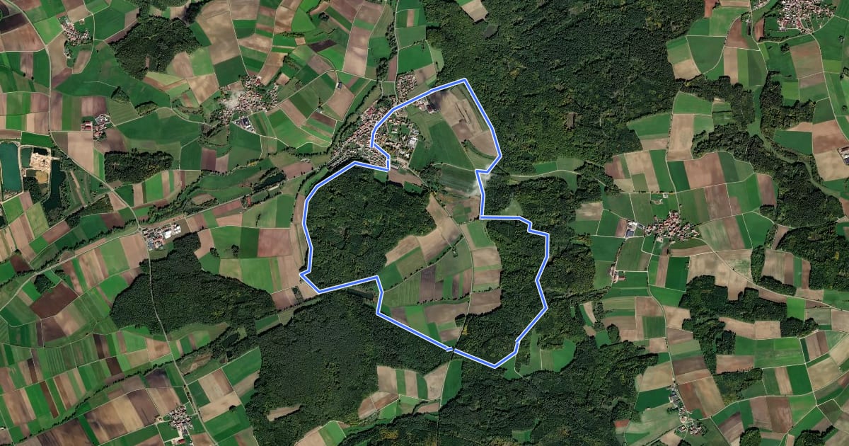 Маршрут Rundwanderweg Polsingen 26 на спутниковом снимке