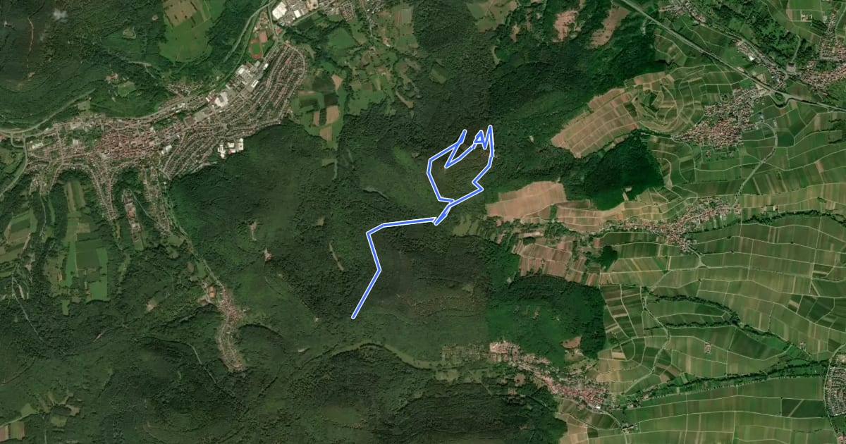 Маршрут Rundwanderweg PWV 15 на спутниковом снимке