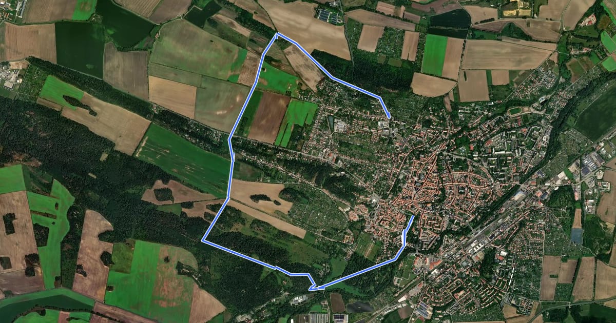 Маршрут Rundwanderweg R1 на спутниковом снимке