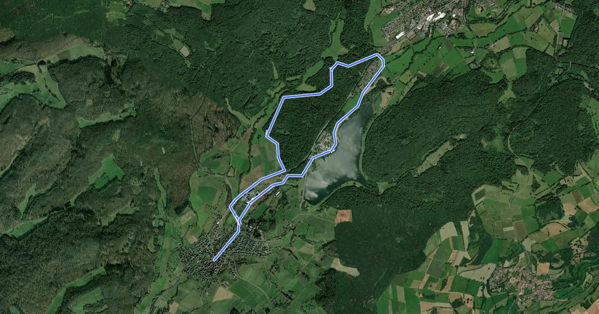 Маршрут Rundwanderweg Rainrod R1 на спутниковом снимке