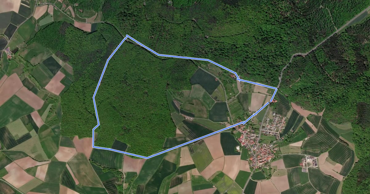 Маршрут Rundwanderweg Reh на спутниковом снимке