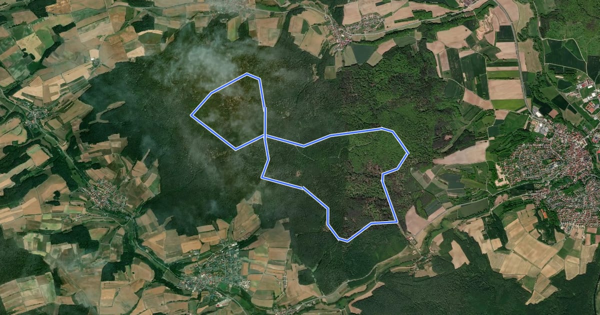 Маршрут Rundwanderweg Reh Baunach на спутниковом снимке