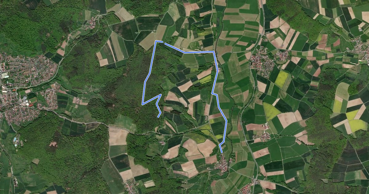 Маршрут Rundwanderweg Reh Untermerzbach на спутниковом снимке