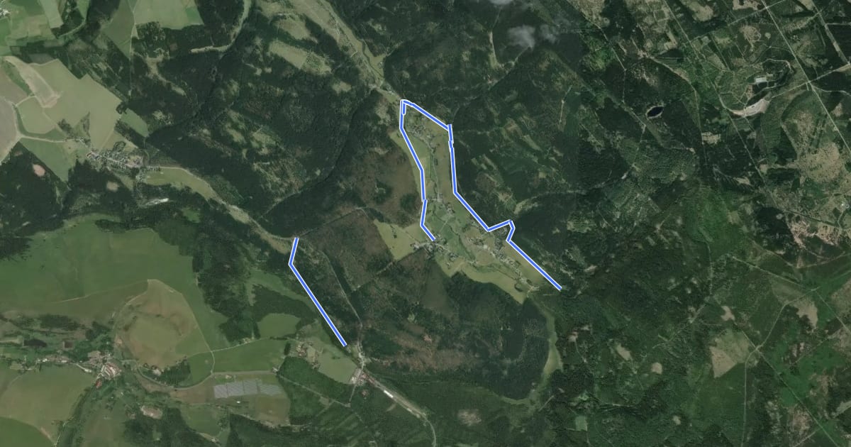 Маршрут Rundwanderweg Rehefeld-Zaunhaus на спутниковом снимке