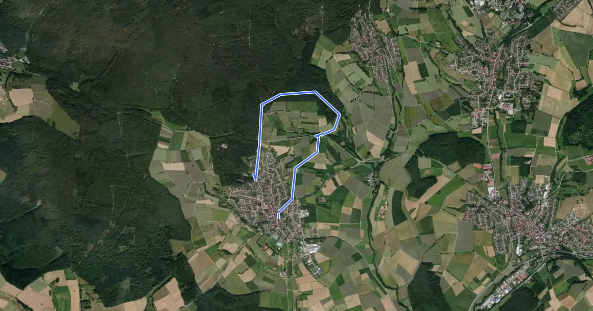 Маршрут Rundwanderweg Reichartshausen 2: Dörntal-Weg на спутниковом снимке