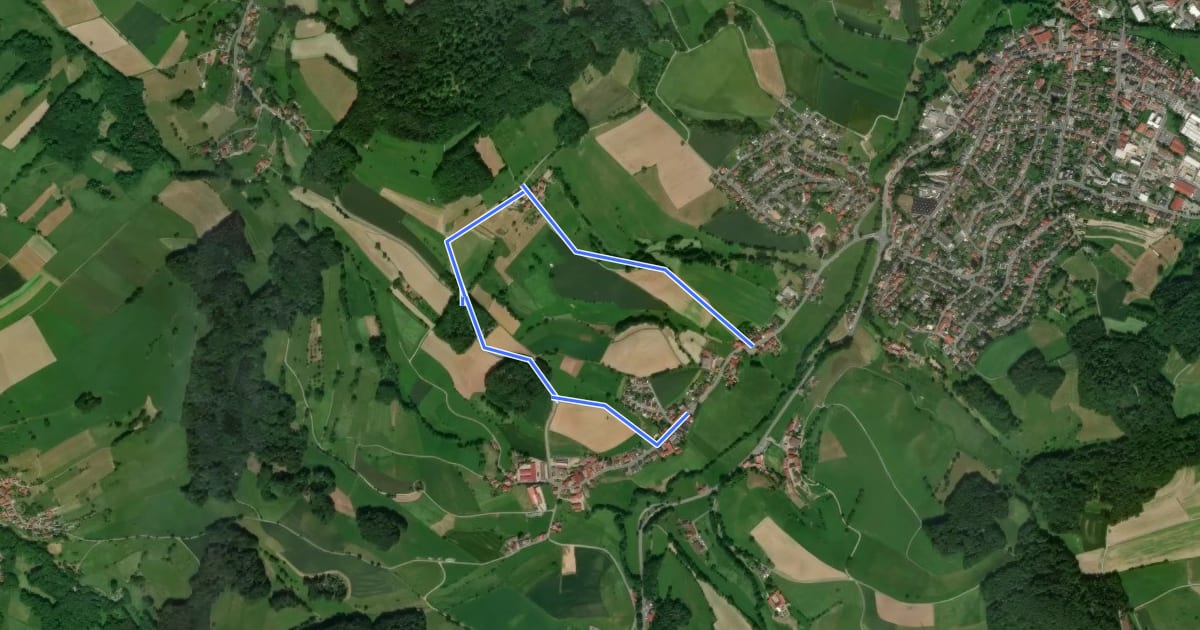 Маршрут Rundwanderweg Reichelsheim Am Pechofen 2: Windhof-Höhenweg на спутниковом снимке