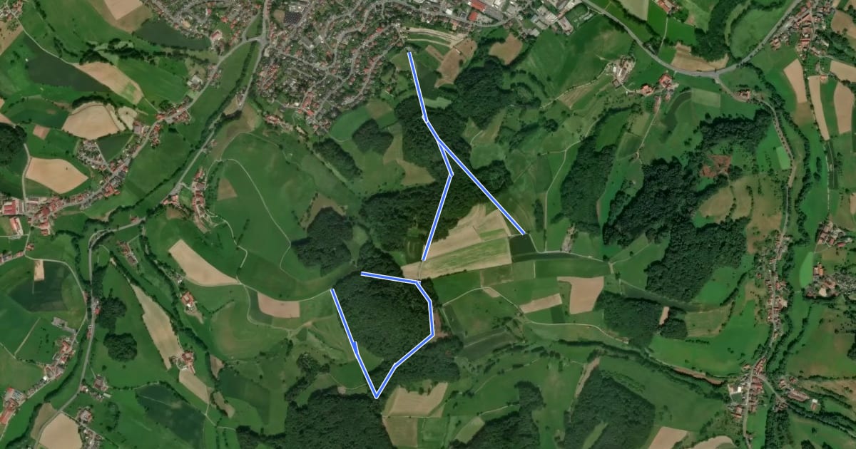 Маршрут Rundwanderweg Reichelsheim Teufelstein 3: Klößbuckelweg на спутниковом снимке