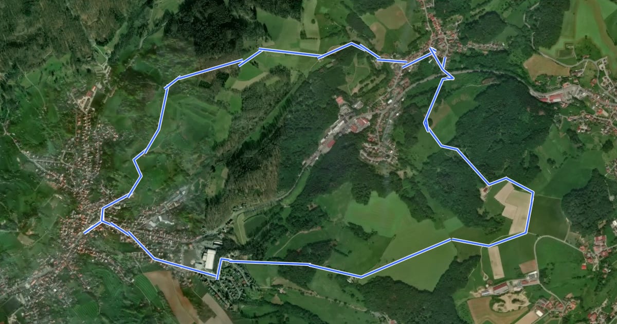 Маршрут Rundwanderweg Reichenbach 4: Hohenstein-Weg на спутниковом снимке