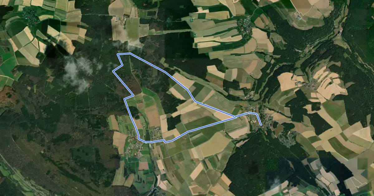 Маршрут Rundwanderweg Reinhardsachsen 5: Gottersdorf-Weg на спутниковом снимке