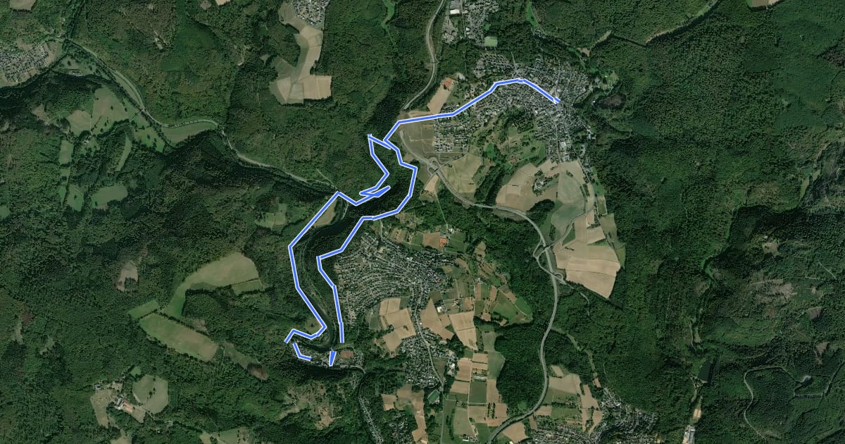Маршрут Rundwanderweg Rengsdorf 1 - Aussichtsreiche Höhen und alte Gemäuer на спутниковом снимке