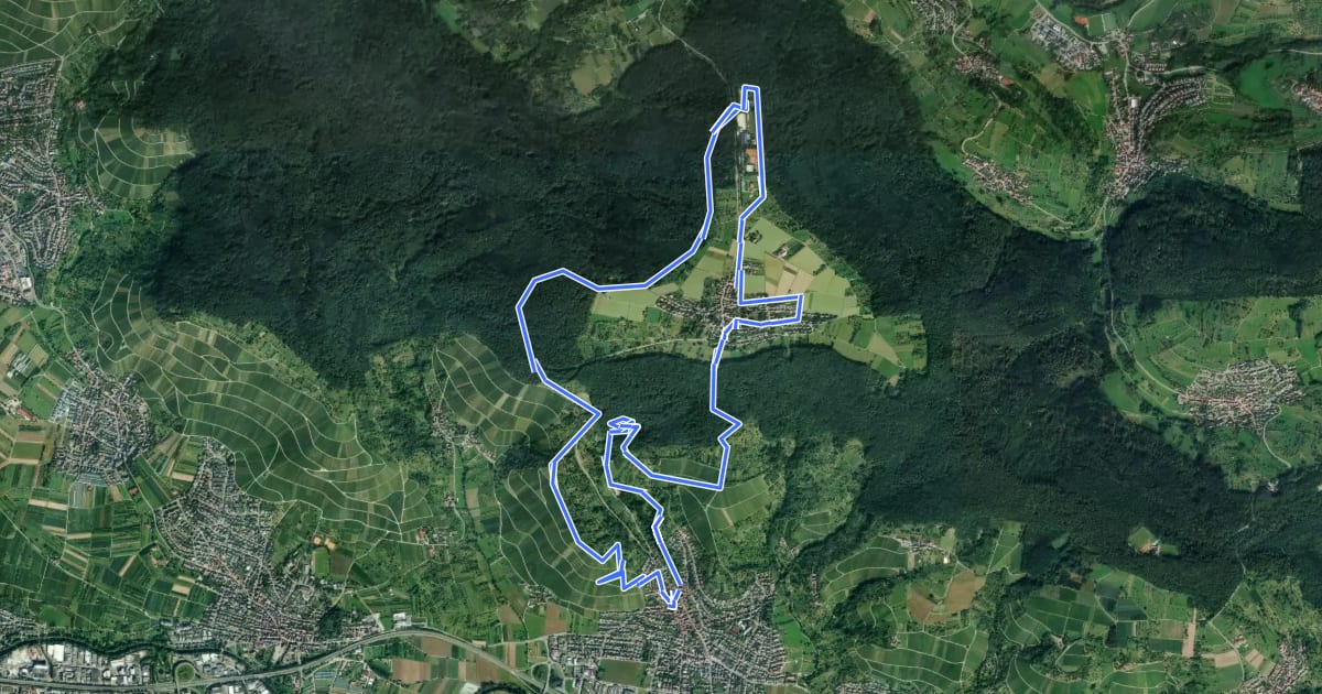 Маршрут Rundwanderweg RH3 Geologischer Pfad на спутниковом снимке
