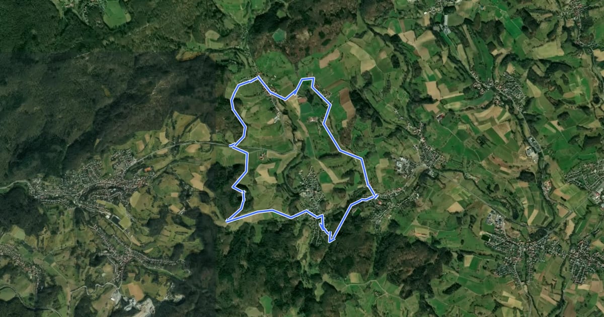 Маршрут Rundwanderweg Rimbach Mitlechtern Im Dorf 4: Steigkopf-Weg на спутниковом снимке