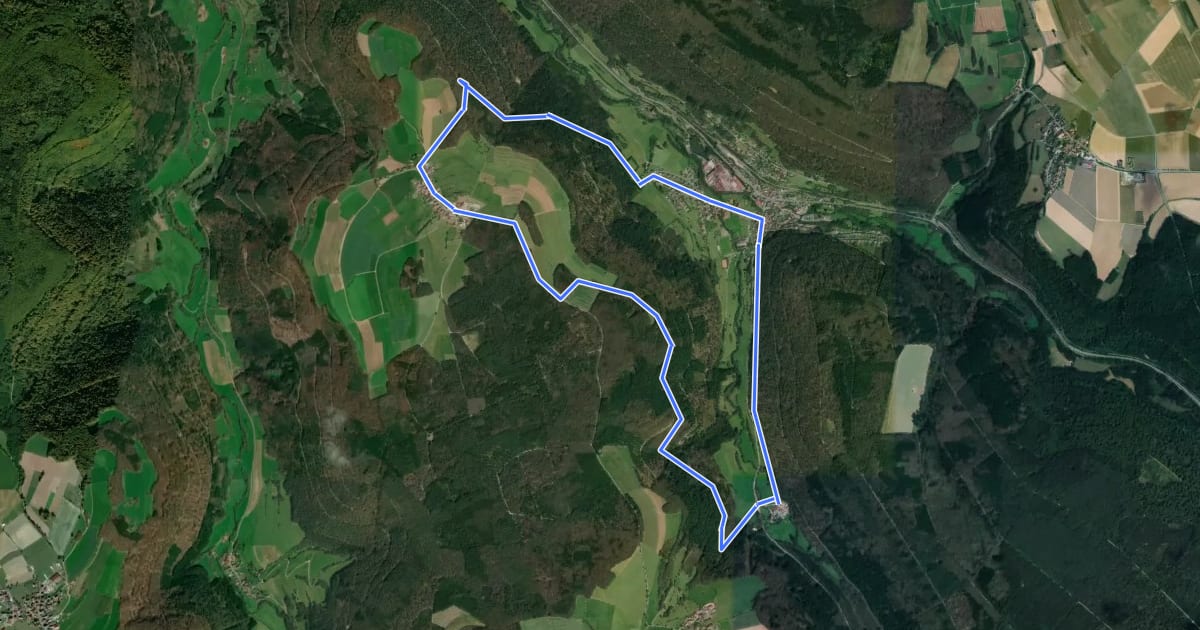 Маршрут Rundwanderweg Rippberg 4: Hambrunn-Weg на спутниковом снимке