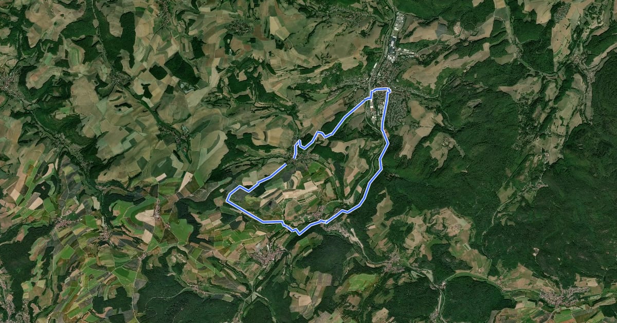 Маршрут Rundwanderweg Rockenhausen: Rund um den Wachthübel на спутниковом снимке