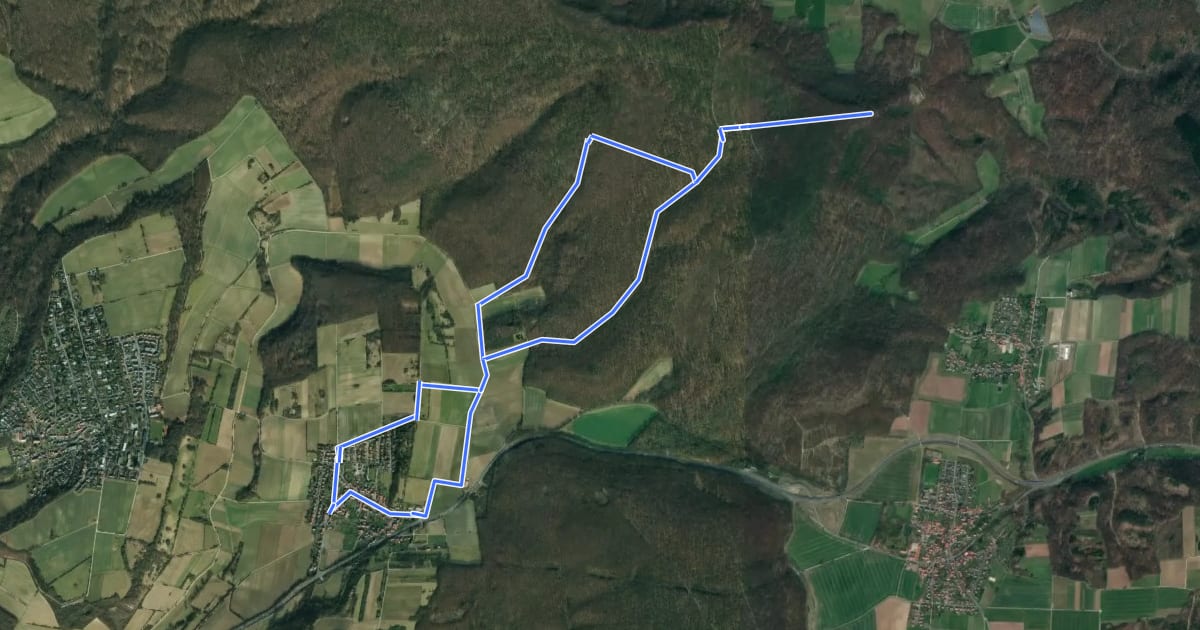 Маршрут Rundwanderweg Roringen - Tour lila Kreis на спутниковом снимке