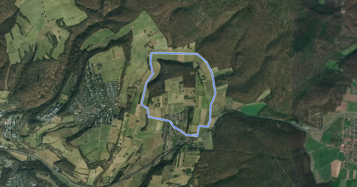 Маршрут Rundwanderweg Roringen - Tour roter Kreis на спутниковом снимке