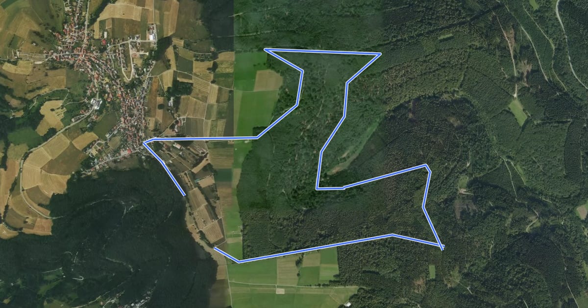 Маршрут Rundwanderweg Rothenberg Am Steinernen Kreuz 7 на спутниковом снимке