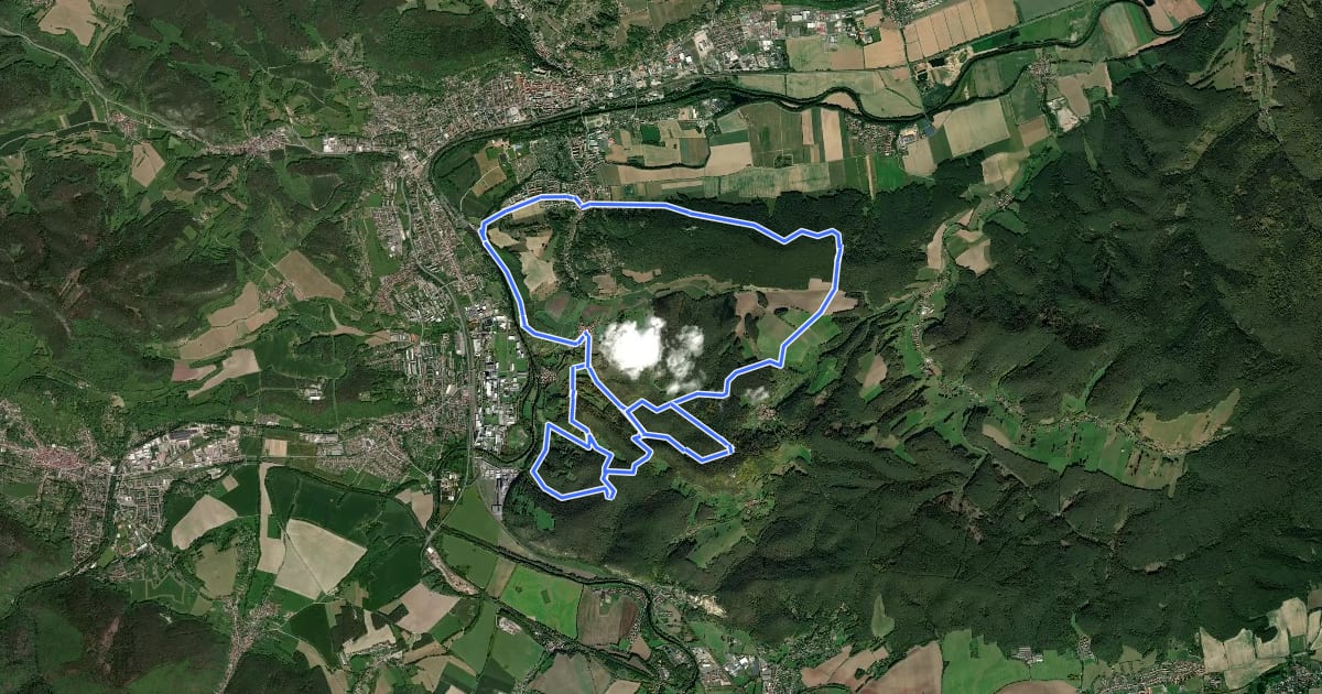 Маршрут Rundwanderweg Rudolstadt-Kulm-Oberpreilipp на спутниковом снимке