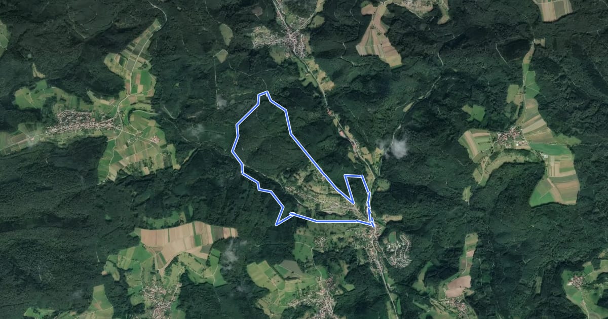 Маршрут Rundwanderweg S2 на спутниковом снимке