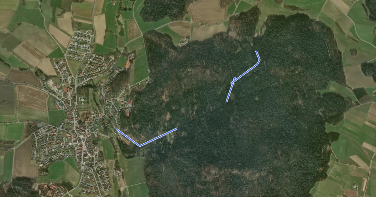 Маршрут Rundwanderweg Sattelberg/Kettenberg на спутниковом снимке