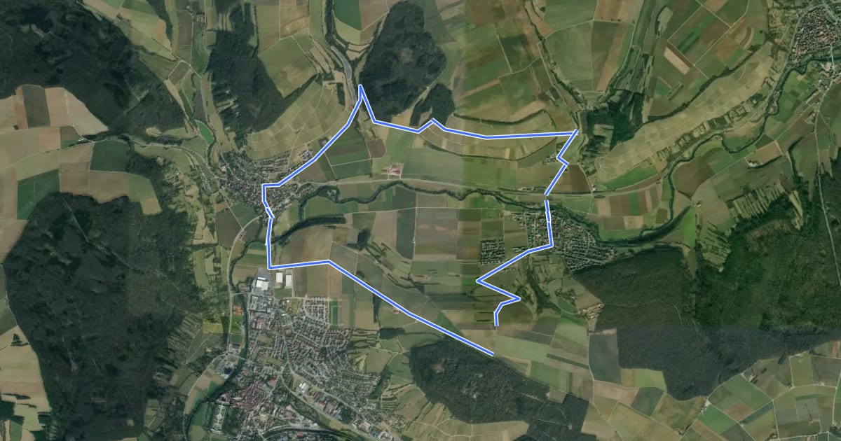 Маршрут Rundwanderweg Schäftersheim на спутниковом снимке
