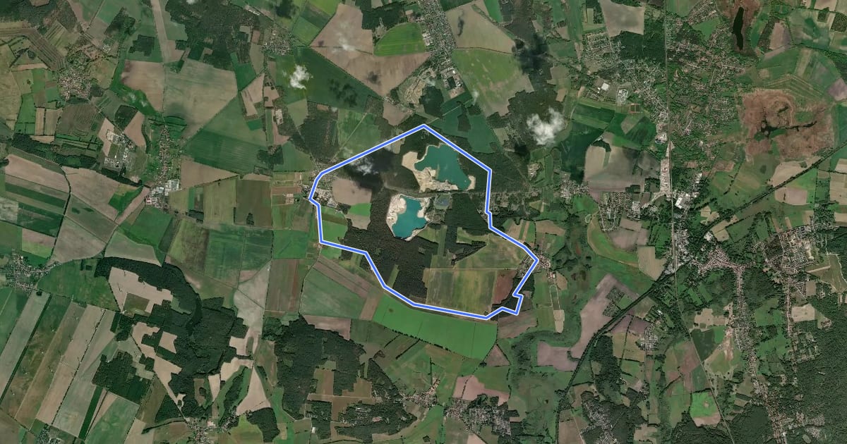 Маршрут Rundwanderweg Schünow - Horstfelde на спутниковом снимке