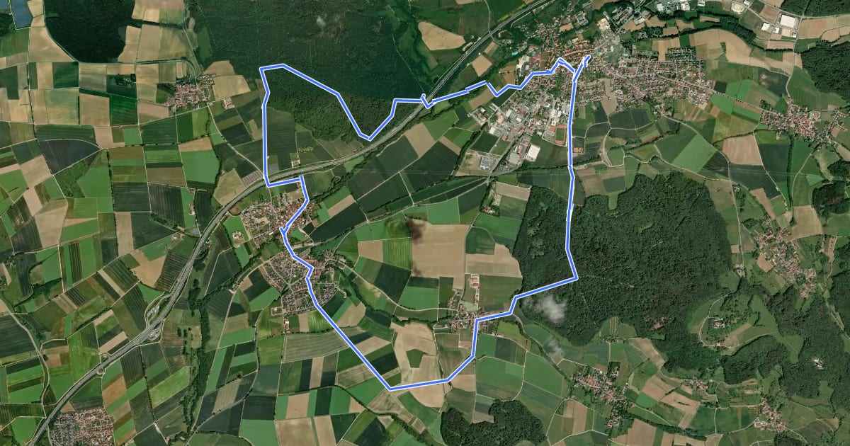 Маршрут Rundwanderweg Scheßlitz C "Wiesengiech mit Straßgiech und Köttensdorf" на спутниковом снимке
