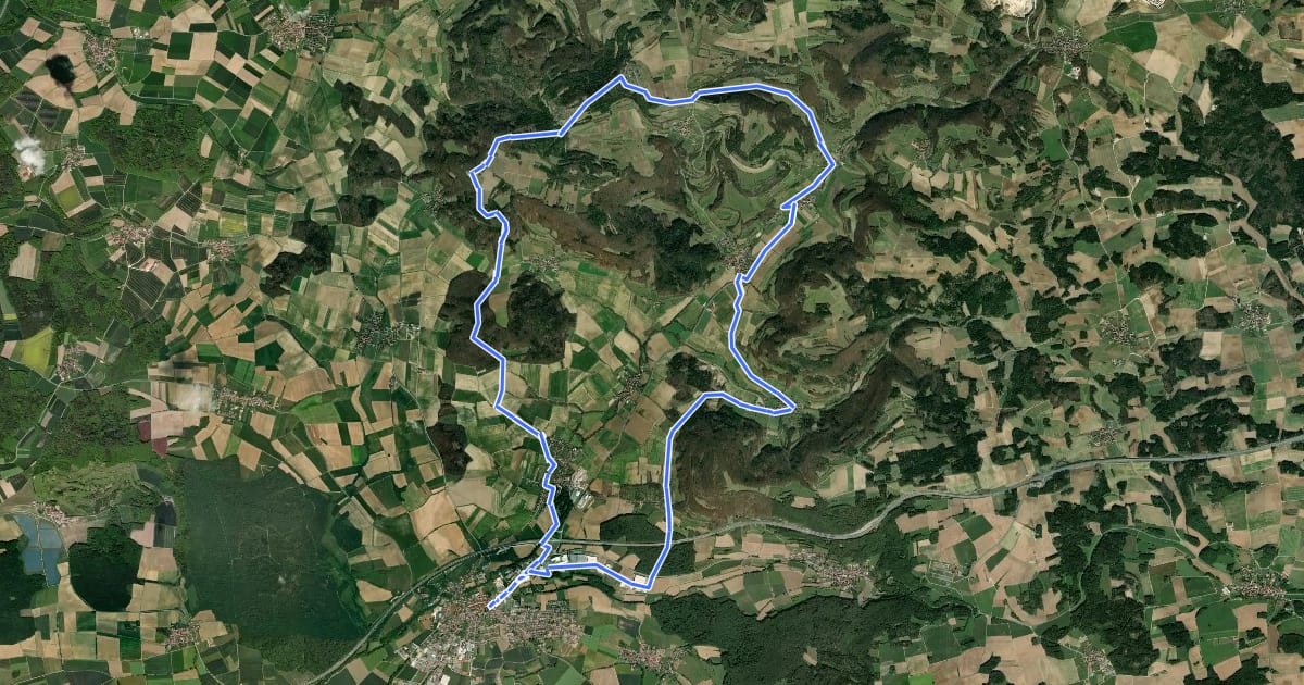 Маршрут Rundwanderweg Scheßlitz D "Scheßlitz - Stübig - Marienberg" на спутниковом снимке