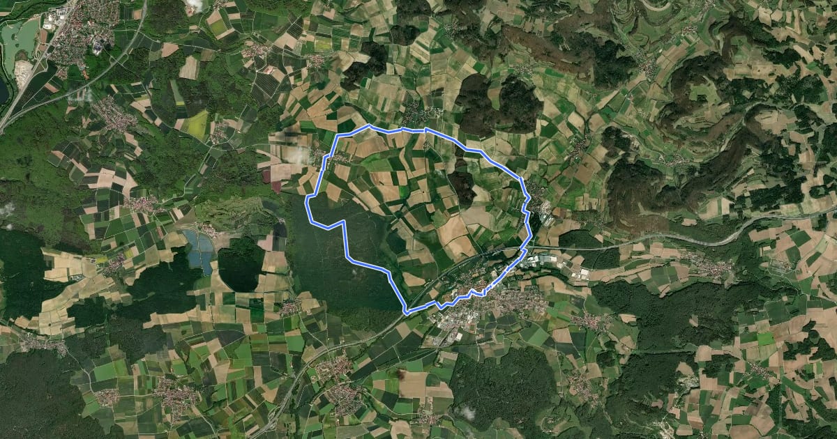 Маршрут Rundwanderweg Scheßlitz F "Scheßlitz - Grumbach - Windischletten - Schweisdorf" на спутниковом снимке