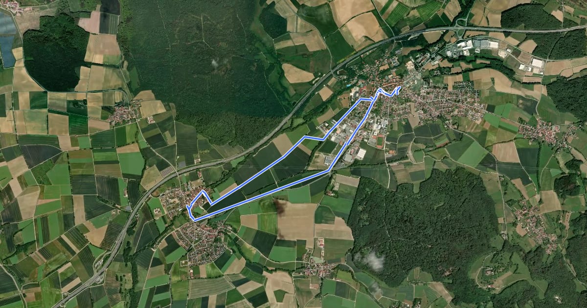 Маршрут Rundwanderweg Scheßlitz G "Scheßlitz-Wiesengiech - Straßgiech" на спутниковом снимке