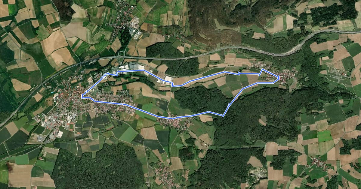 Маршрут Rundwanderweg Scheßlitz H "Scheßlitz, Würgau, Demmelsdorf" на спутниковом снимке