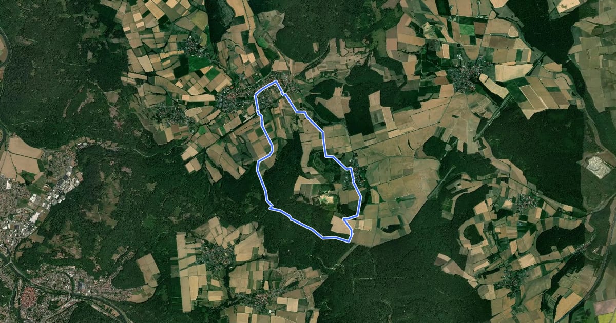 Маршрут Rundwanderweg Scheden 1 на спутниковом снимке