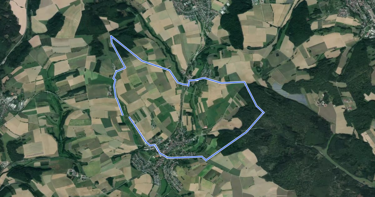 Маршрут Rundwanderweg Schefflenz 1: Hohes-Kreuz-Weg на спутниковом снимке