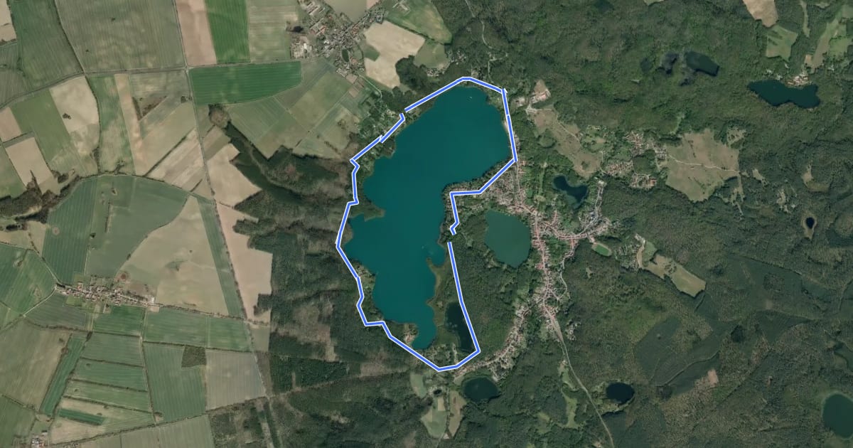 Маршрут Rundwanderweg Schermützelsee на спутниковом снимке