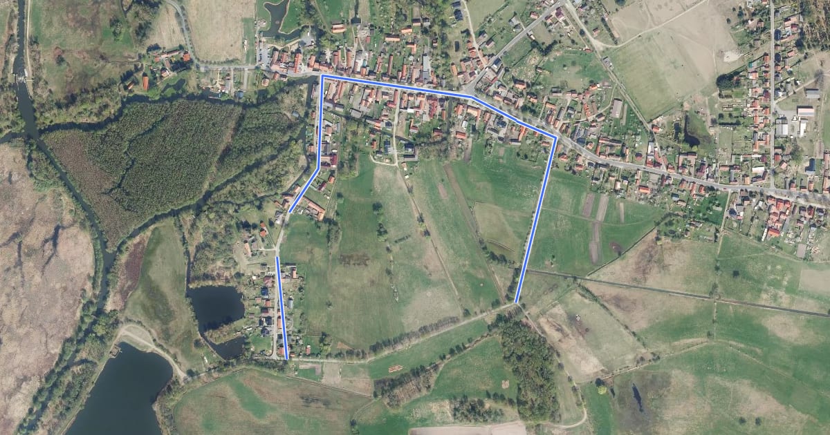 Маршрут Rundwanderweg Schlepzig на спутниковом снимке
