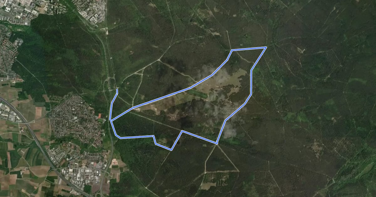 Маршрут Rundwanderweg Schmetterling на спутниковом снимке