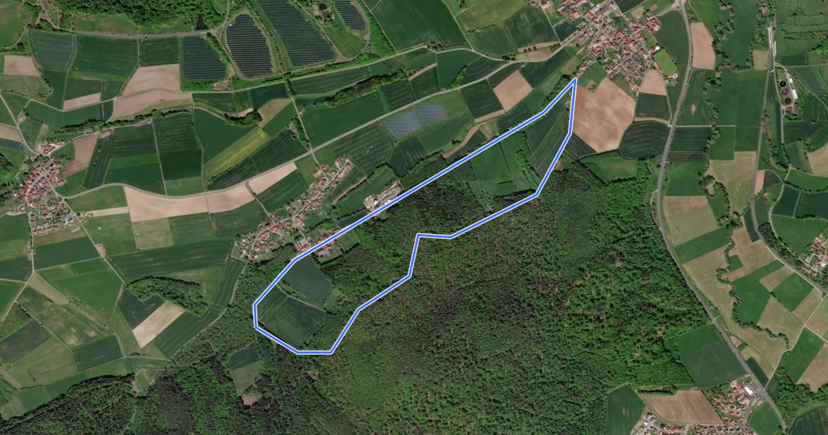Маршрут Rundwanderweg Schmetterling Ebern на спутниковом снимке