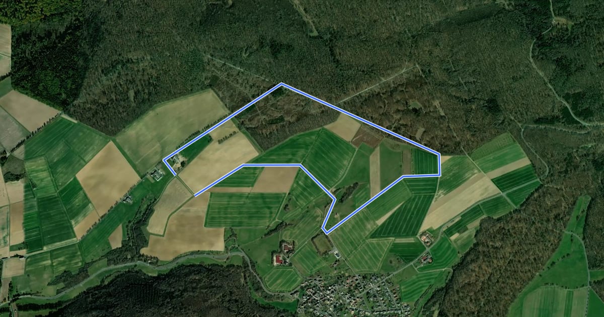 Маршрут Rundwanderweg Schwickershausen 2 Höhenweg на спутниковом снимке