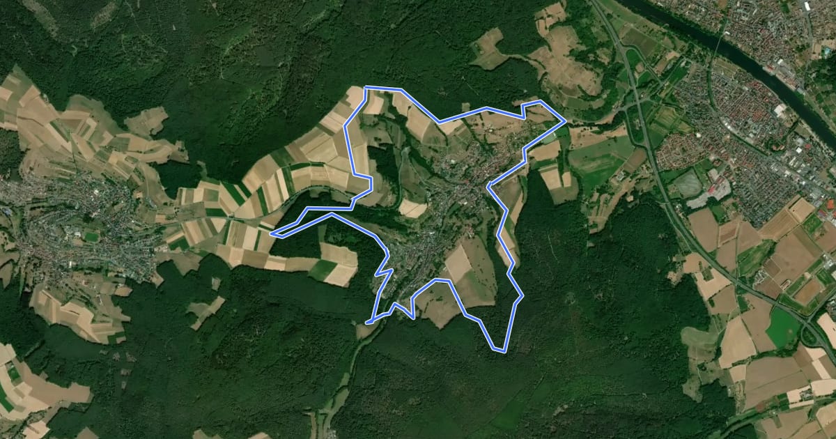 Маршрут Rundwanderweg Seckmauern 1 : Seckmauern-Weg на спутниковом снимке