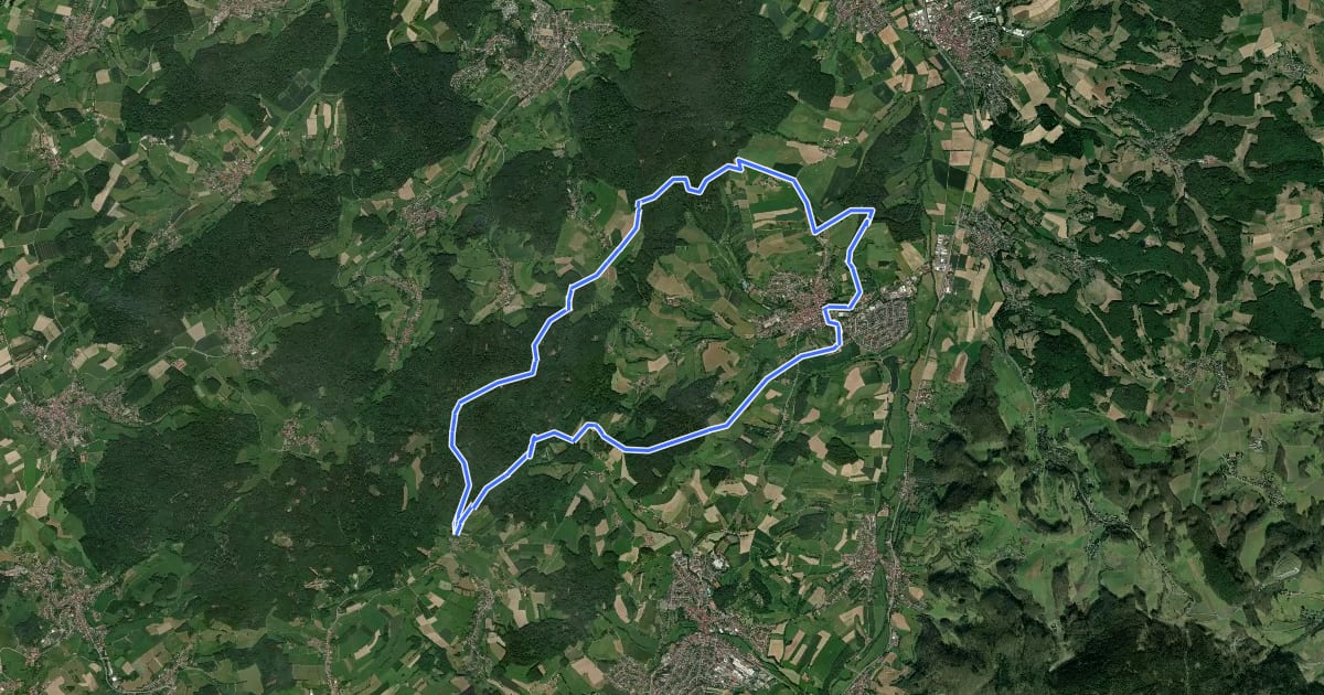 Маршрут Rundwanderweg Sparkasse-Odenwaldkreis S2 : Burg Rodenstein-Runde на спутниковом снимке