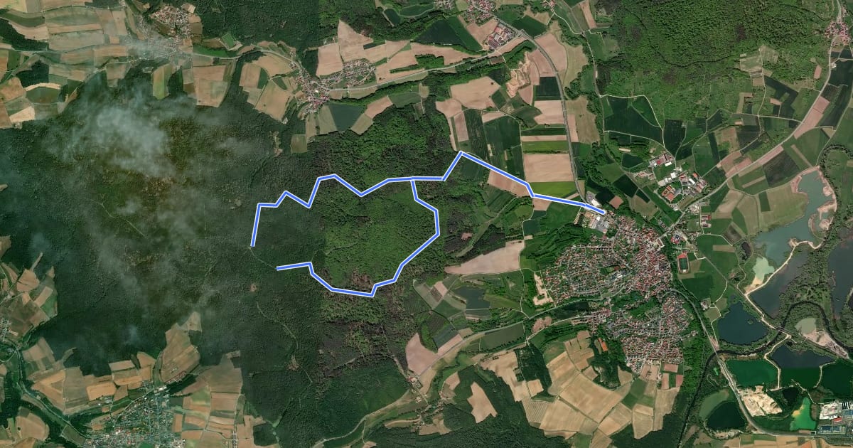Маршрут Rundwanderweg Specht Baunach на спутниковом снимке